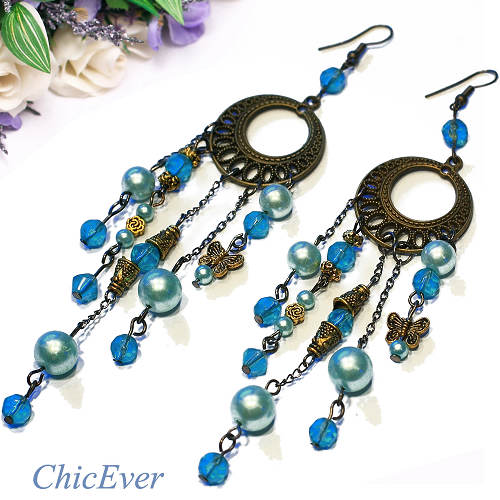 Ohrringe, Ohrhänger, Vintage Look, Ohrschmuck, Modeschmuck, 2612